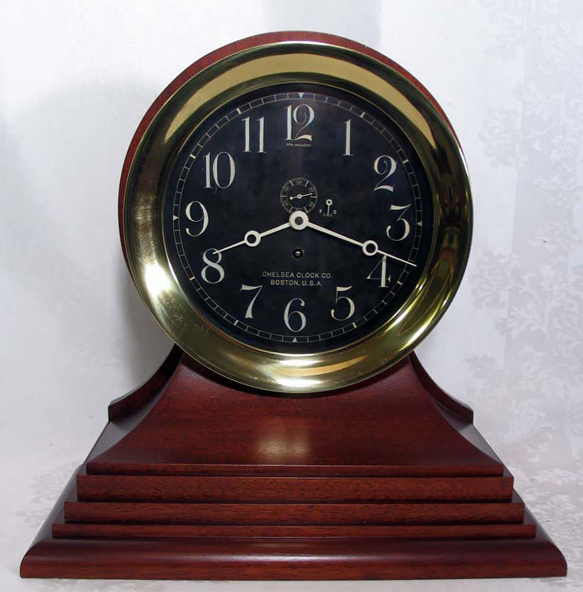 Chelsea 8 1/2 inch Marine Clock - Black Dial