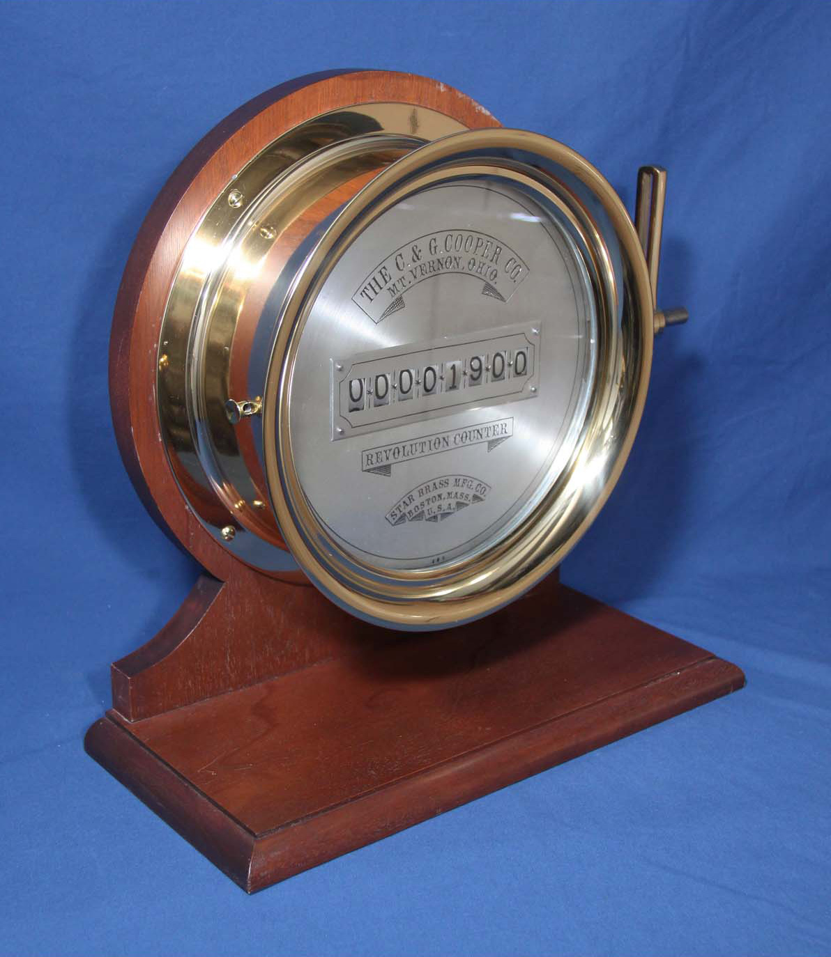 Boston Clock Co. 10 inch Marine Clock for Star Brass Mfg. Co. and Star Brass Revolution Counter