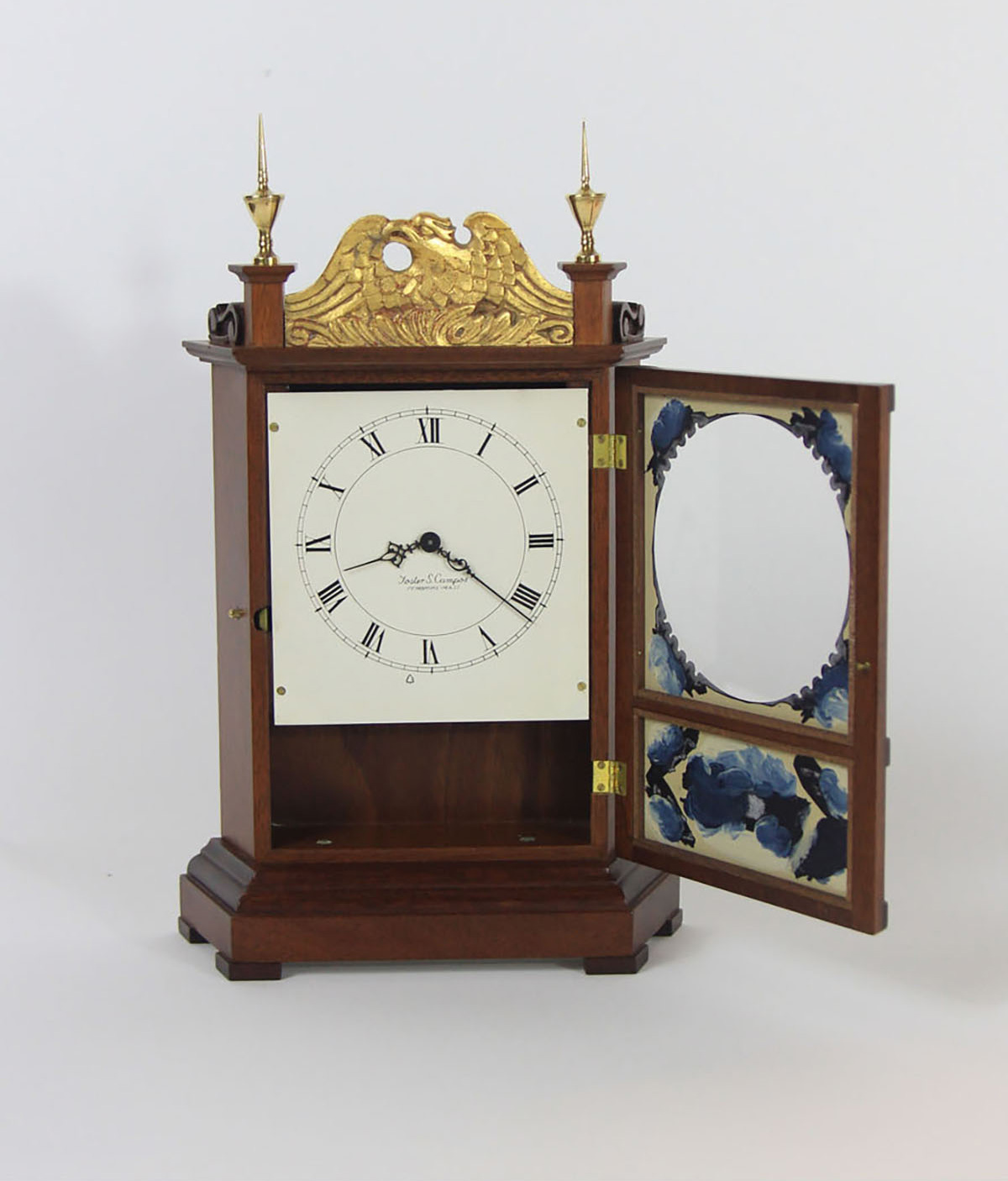 Foster Campos Miniature Pillar & Scroll Clock