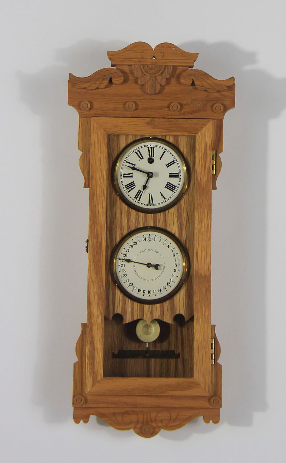 Michael Paul Miniature Double Dial Calendar Clock