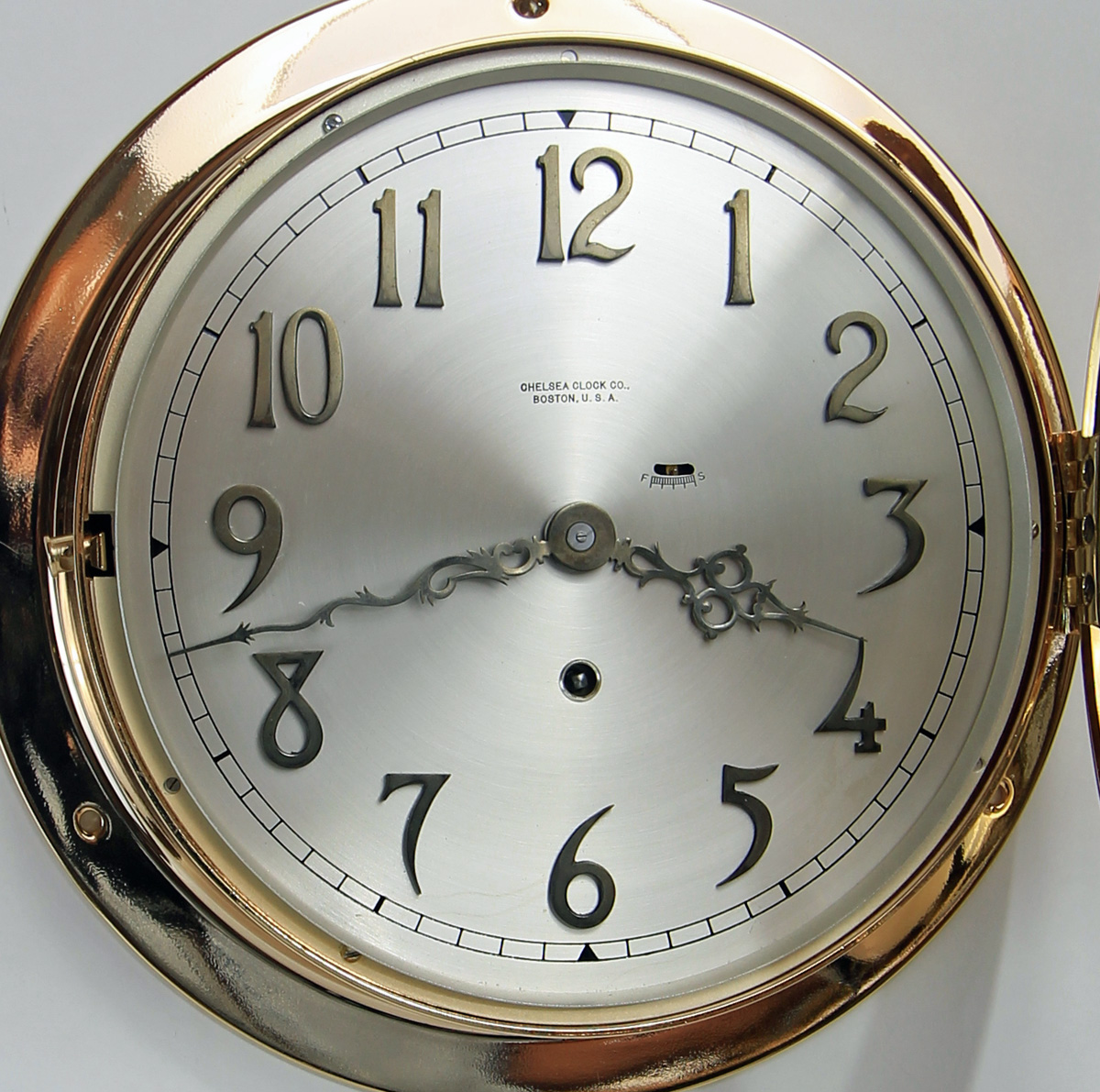 Chelsea 8 1/2 inch Special Dial Pilot House Clock - Hamilton Gold