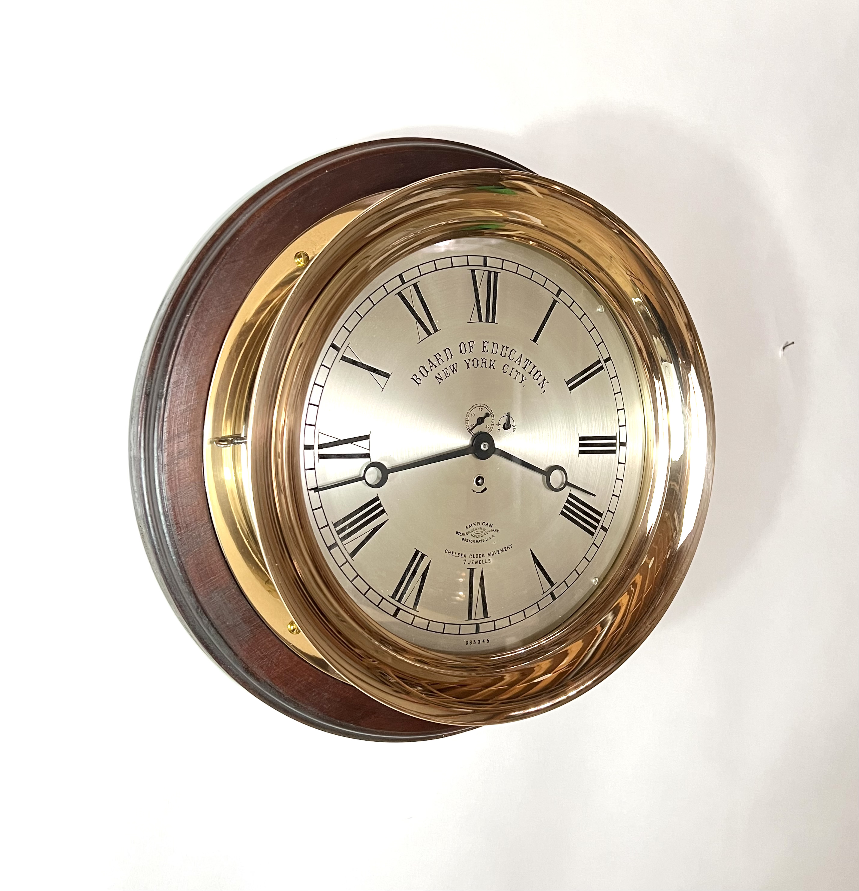 Chelsea 12 inch Marine Clock for NYC Board of Education